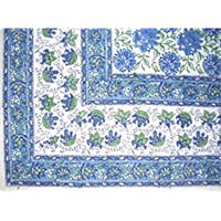 Floral Block-print Tablecloth