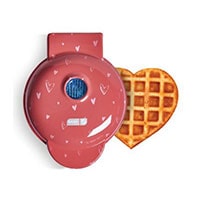 Dash Mini Waffle Maker, Printed Heart Red