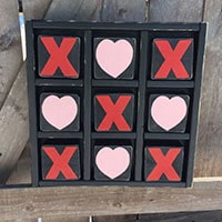 Large Wooden Valentine's Day Tic Tac Toe