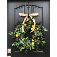 Lemon & Lavender Boxwood Wreath