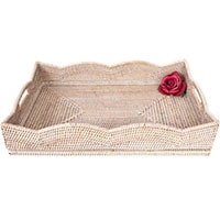 Artifacts Rattan Scalloped Tray