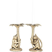 Chinoiserie Monkey Candlestick Holders