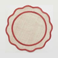 Red Scalloped Rice Placemats