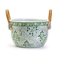 Two's Company Countryside Party Bucket with Woven Cane Handles