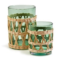 Two's Company Set of 2 Countryside Rattan Weave Cachepots